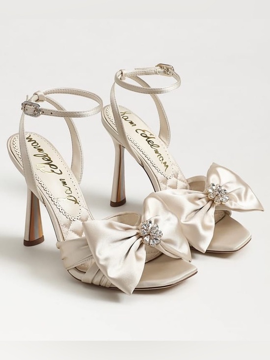 Mango Shoes - Mango Satin Ivory Lexi Heeled Sandals NWT
